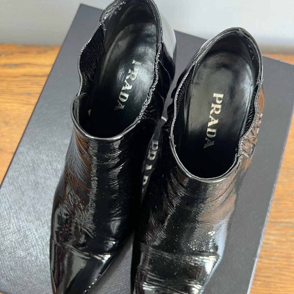 PRADA Size 6.5 • Calzature Donna Vernice Nalpak Patent Leather Black Heels. - Picture 5 of 7